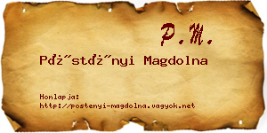 Pöstényi Magdolna névjegykártya